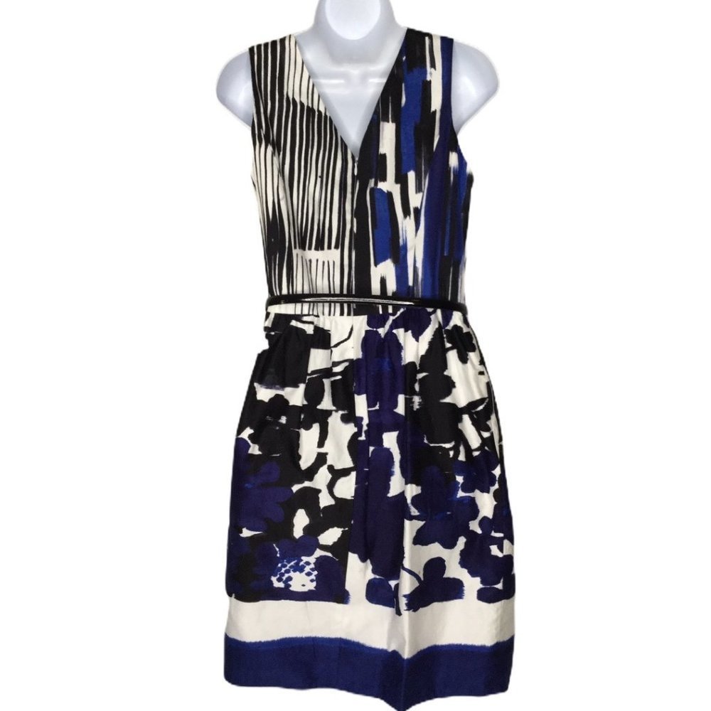 Ellen Tracy Sleeveless Graphic Print Fit and Flare Dress Sz 10 - Picture 5 of 11